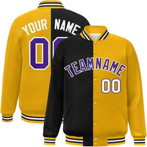 Chaqueta Varsity de Lona Estilo Urbano, Holgada, con Colores en Contraste, Botones, Bordado Personalizado, Parches con Logotipo del Equipo, Vintage, Resistente al Viento - Product Image 2