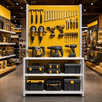 Rak Penyimpanan Logam Tugas Berat, Rak Display Logam Berdiri, Stand Merchandising Showroom Ritel Modern yang Dapat Disesuaikan