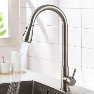 Grifo de Cocina de Acero Inoxidable 304 con Arco Alto y Rociador Extraíble, Monomando, Montado en Cubierta - Product Image 2