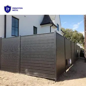 Painéis de cerca revestidos a pó recém-projetados portões de cerca de privacidade horizontais de alumínio para casas