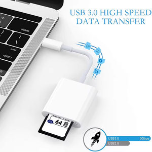 Adaptador OTG de Tarjeta de <span class=keywords><strong>Memoria</strong></span> Tipo C TF SD, Lector de Tarjetas Externo USB, Velocidad de 480 Mbps - Product Image 3