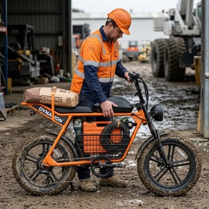 <span class=keywords><strong>Bicicleta</strong></span> Eléctrica para Adultos Color Naranja, Resistente a Pinchazos, con Ruedas de 20 Pulgadas, Ideal para Movilidad en Obras de Construcción - Product Image 2