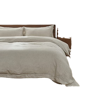 Parure de lit Terraloom en lin moderne lavé 4 pièces pour très grand lit avec housse de couette anti-plis à imprimé numérique, personnalisable pour mariage et usage domestique - Product Image 1