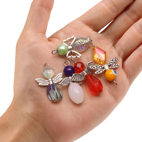 Zhubi Design Unique gouttes de cristal breloques en argent ailes d'aigle en gros bricolage gobelet pendentif verre à vin décoration pour la fête