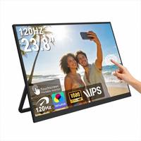 Moniteur tactile portable 23,8 pouces 1080P 120Hz IPS 100% SRGB USB-C avec haut-parleurs et support réglable pour ordinateur portable/PC/tablette de jeu