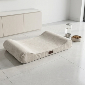 Lits orthopédiques pour chiens <span class=keywords><strong>ETRIP</strong></span> PET, luxe, modernes, classiques, lavables, blancs, pour chiens de grande et moyenne taille, housse amovible, durables et écologiques - Product Image 3