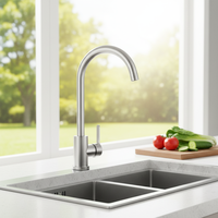 Robinet de cuisine en acier inoxydable 304 à rotation 360° pour eau chaude et froide, idéal pour hôtels, fermes et salles de bain – Vente chaude
