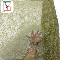 Nouveau design de tissu en dentelle Chantilly, dentelle perlée, tissu en dentelle française, tissu brodé de sequins pour robe de soirée pour femmes