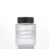 Pot cosmétique rond en verre transparent 30ml 50ml 100ml, pot à crème à base épaisse avec couvercle à vis pour emballage de beurre corporel et soins de la peau