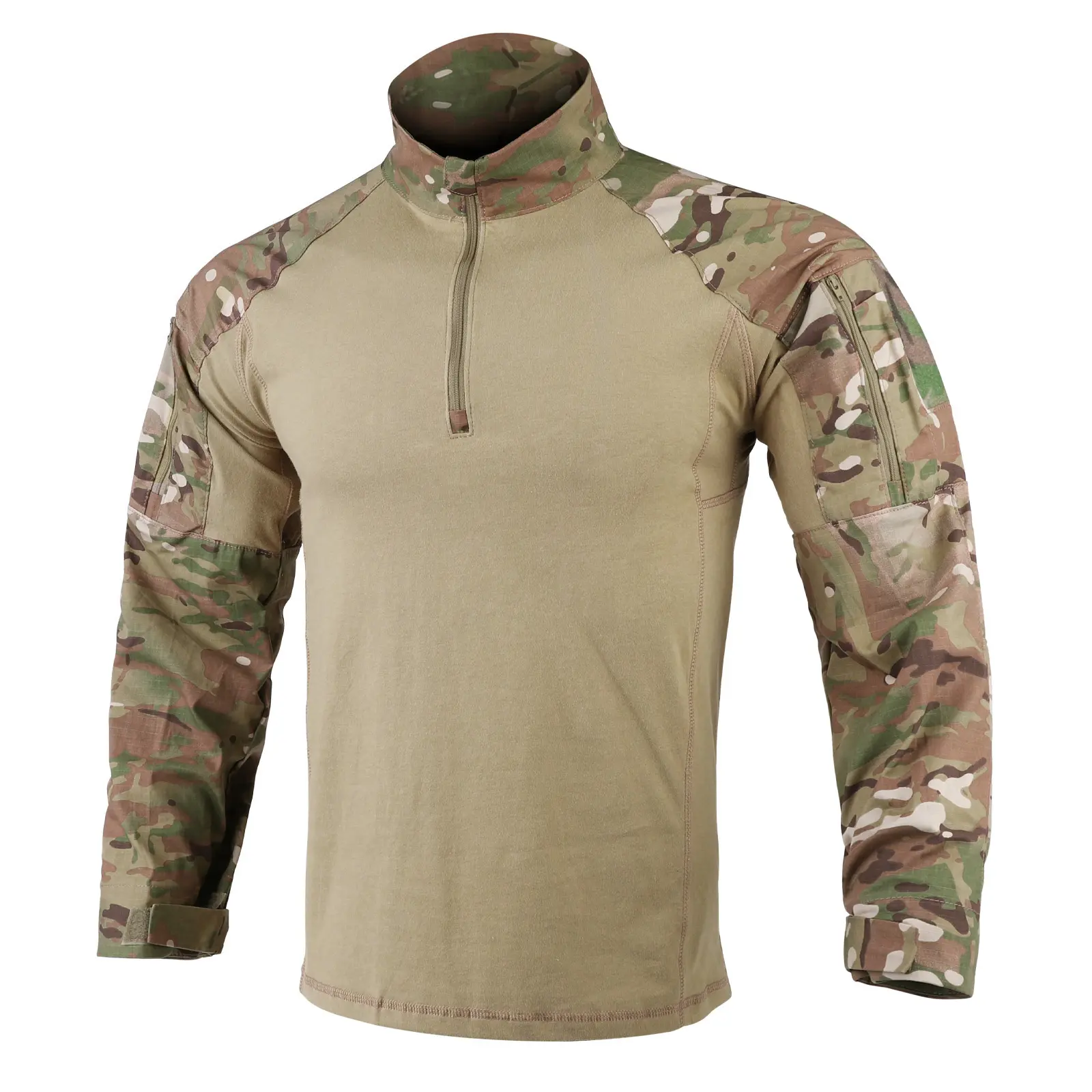 KRYDEX G4 taktisches T-Shirt langärmelig für Herren Outdoor Tarnkampfhemden mit Ellbogenpolsterungen