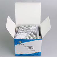 LuoYaShanChuan Couteau à aiguille jetable ultra-micro, manche en plastique, stérilisé à l'oxyde d'éthylène, 100 pièces/boîte