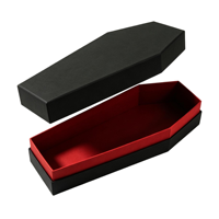 Caja de Embalaje de Cartón para Velas con Forma de Ataúd Gótico, Personalizada para Halloween, Cierre Magnético, 2mm, Reciclable, Dorada