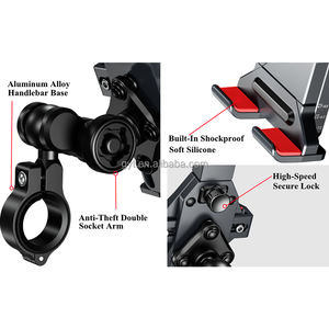 Accessoires de vélo et de moto de haute qualité, amortisseur de chocs, support de téléphone rotatif à 360 degrés, chargeur sans fil 15W avec lumière LED - Product Image 4