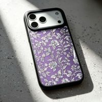 Étui de téléphone de luxe haut de gamme en TPU + verre pour iPhone 18 Pro Max 17 16 15 14 Pro, motif floral personnalisé, coque arrière antichoc