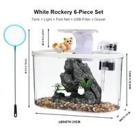 Petit aquarium 2026 : Nouveau système écologique tout-en-un avec filtre et oxygénation pour poissons rouges, faible entretien, idéal pour la maison et le salon