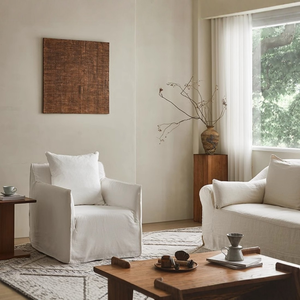 Canapé-lit individuel en tissu de <span class=keywords><strong>lin</strong></span> <span class=keywords><strong>blanc</strong></span> de style nordique <span class=keywords><strong>japonais</strong></span>, amovible et lavable, design pour salon et balcon - Product Image 3