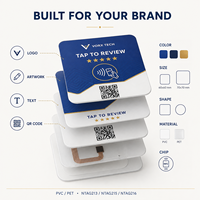 Tarjeta de reseñas de Google de Vorx Tech, pantalla acrílica cuadrada NFC para mostrador con función de toque y escaneo de código QR, logotipo personalizado