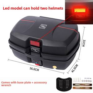 Maletas Traseras <span class=keywords><strong>para</strong></span> Motocicleta de Plástico PP de 47L <span class=keywords><strong>con</strong></span> Luces <span class=keywords><strong>LED</strong></span> Integradas, Impermeables, <span class=keywords><strong>para</strong></span> Reparto - Product Image 1
