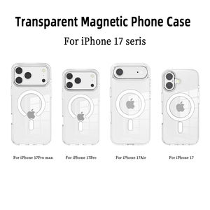 <span class=keywords><strong>Coque</strong></span> de téléphone portable magnétique transparente classique, simple, anti-jaunissement, antichoc, en gros, pour iPhone 17 Pro Max Air - Product Image 4