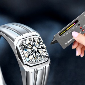 Eco Friendly <b>Men</b> Moissanite Diamond <b>Ring</b> Featuring High Shine Finish and Brilliant Sparkle Available At Rea Price - Product Image 2