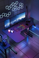 Bureau d'angle en L AOR L1, vente en gros d'usine, nouveau bureau de jeu PC RGB en métal et bois