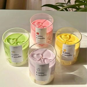 カスタムプライベートラベル抹茶アイスコーヒー香るキャンドルプレミアムガラスジャー入りジェリーワックスホームフレグランスキャンドルお祝いギフトセット - Product Image 2