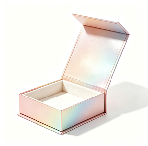 OEM <b>Custom</b> Logo Luxury Holographic Printing Magnetic Gift Box - Eco-Friendly Rigid Cardboard Gift Packaging for Cosmetics - Product Image 1