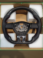 Volant sport à fond plat en fibre de carbone pour VW Golf 6 GTI R Jetta Passat CC Scirocco Golf Mk6 Golf 6