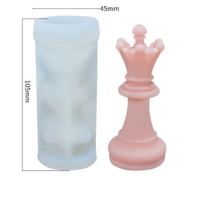 Moules en silicone pour bougies, figurines d'échecs de la série Chessman, décorations DIY faites maison - Product Image 4