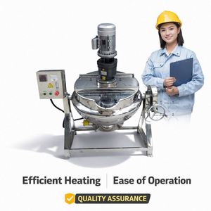 Marmite de cuisson industrielle à vapeur/gaz/électrique avec agitateur, cuve de cuisson à double enveloppe avec mélangeur, mélangeur de cuisson - Product Image 6
