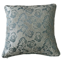 Housse de coussin en jacquard métallique rose délicat, motif floral tissé, pour la décoration intérieure – Meilleur prix