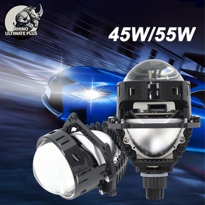 Phare de projecteur Bi <span class=keywords><strong>LED</strong></span> à double lentille laser T1W 55W 6500K Garantie Lentille 3 pouces Ampoule <span class=keywords><strong>LED</strong></span> H7 9-16V - Product Image 5