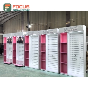 Retail Hair Wig Display Cabinet Multi Shelf Glass Door Drawer Lockable Hair Store Display Cabinet Unit - Product Image 5