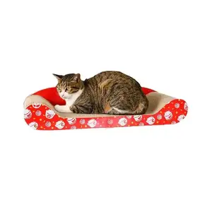 Mainan papan goresan kucing kardus bergelombang, mainan Lounge kucing Post Scratcher Pad Scratcher kucing