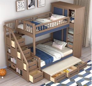 Cama Americana Alta y Baja, Litera Moderna, Cama Infantil Simple, Cama para Madre e Hijo - Product Image 2