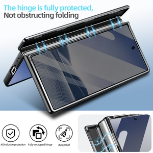 Étui de téléphone intégral en fibre de carbone véritable avec film de protection anti-espion, <span class=keywords><strong>support</strong></span> rotatif pour Galaxy <span class=keywords><strong>Z</strong></span> <span class=keywords><strong>Fold</strong></span> 7/6 - Product Image 5