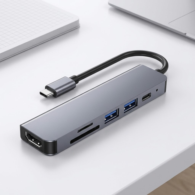 High Quality Type c Adapter Charger Multi Port 6 in 1 Usb c Hub and Wholesale 6 Port Usb c Hubs for Laptop macbook