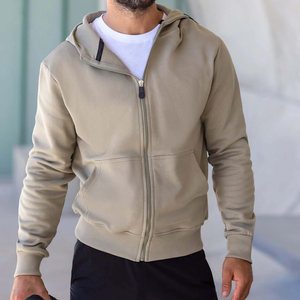Sweat-shirt à capuche zippé pour homme, coupe classique, en molleton de coton, décontracté, pour l'automne et l'hiver, veste à capuche douce et chaude - Product Image 3