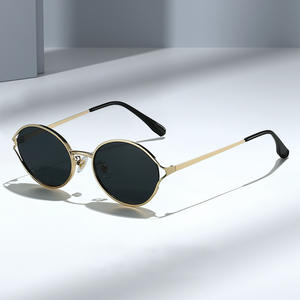 نظارات شمسية عصرية مستديرة Uv400 نظارات شمسية فاخرة للنساء والرجال بشعار مخصص ظلال عالية الجودة - Product Image 1