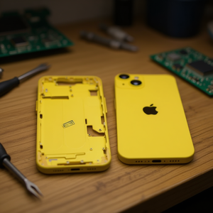 Telaio Intermedio con Cover Posteriore per iPhone 14 Giallo - Product Image 3