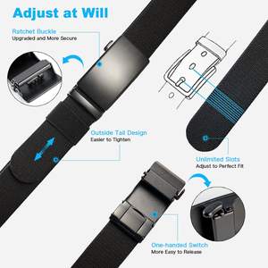 Personalizado Men's White Casual <span class=keywords><strong>Elastic</strong></span> Golf Nylon Ratchet Belt - Product Image 3