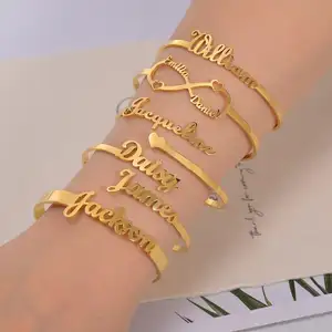 Individuelles 2024 minimalistisches glattes klobiges Armband Damen-Charme-Armband einfarbiges Edelstahlarmband