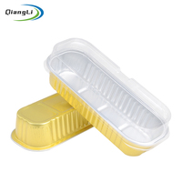 Contenants rectangulaires en aluminium de 200 ml, compatibles four et congélateur, avec couvercles thermoscellables, service de personnalisation de marque OEM pris en charge