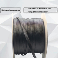 YIVO XSSH OEM en Stock, Funda Elástica de Fibra de Carbono Negra Trenzada de Múltiples Diámetros para Organización de Cables de Alimentación de Altavoces AV