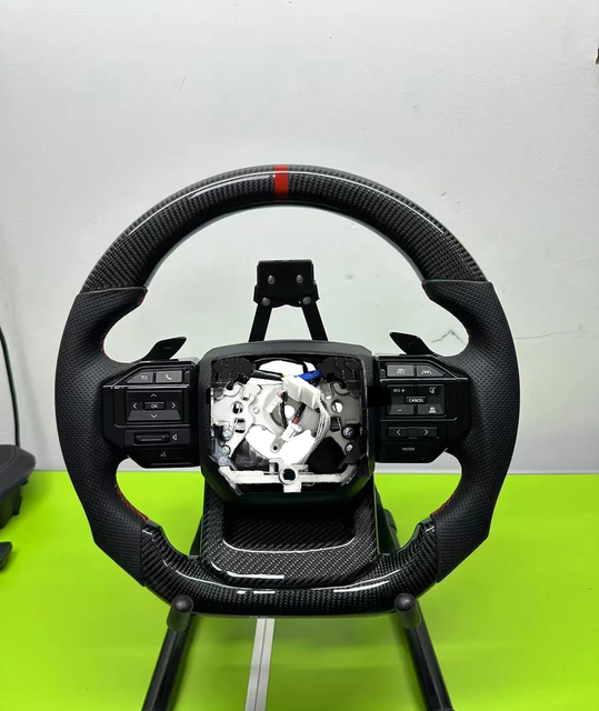 For IS300/LC150/LC200/LC250/LC300 LED Racing Steering Wheels Forged Carbon Fiber & Leather Customizable Color