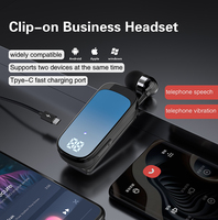 Écouteurs intra-auriculaires filaires USB-C à clip d'oreille unique, casque téléphonique professionnel avec micro et contrôle du volume