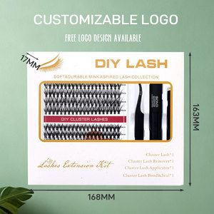 Tự Làm Handmade Lash Mở Rộng Kit Nhãn Hiệu Riêng Wispy Cụm Lông Mi Lông Vật Liệu + Trái Phiếu Con Dấu + Tweezer 12 Hàng Thiết Lập Bán Buôn - Product Image 5