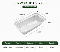 Vente flash - Contenant alimentaire en aluminium jetable F2, emballage écologique avec couvercle, pour la restauration à emporter