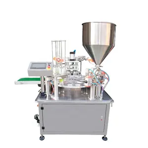 Fully automatic PP plastic bowl and cup packaging machine Beverage wine beer juice cup filling and sealing machine