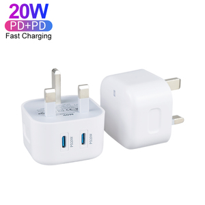 Prise britannique 3 broches Max 40W double Type C 20W PD adaptateur de chargeur d'alimentation pour <span class=keywords><strong>iPhone</strong></span> 15 <span class=keywords><strong>14</strong></span> 13 12 <span class=keywords><strong>Pro</strong></span> <span class=keywords><strong>USB</strong></span> C chargeur Portable - Product Image 2
